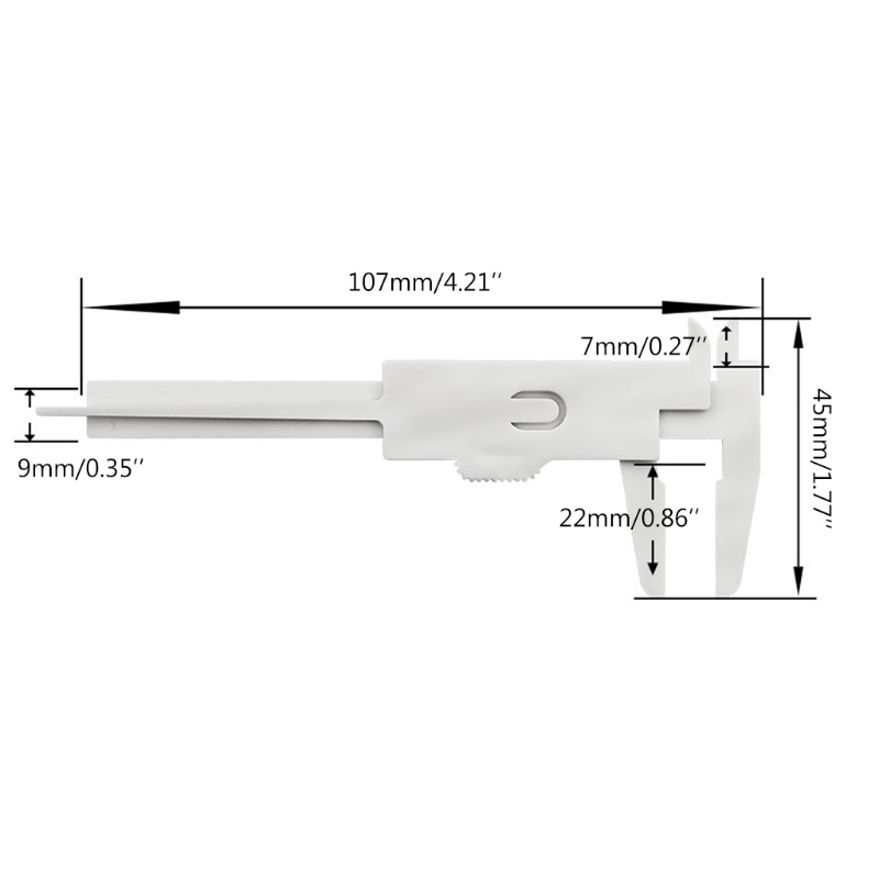 Pcf * Caliper nhựa Inch Hệ mét 3 Inch 80mm Mini Caliper Thước đôi Thước đo Công cụ đo tương thích cho w Stud văn phòng