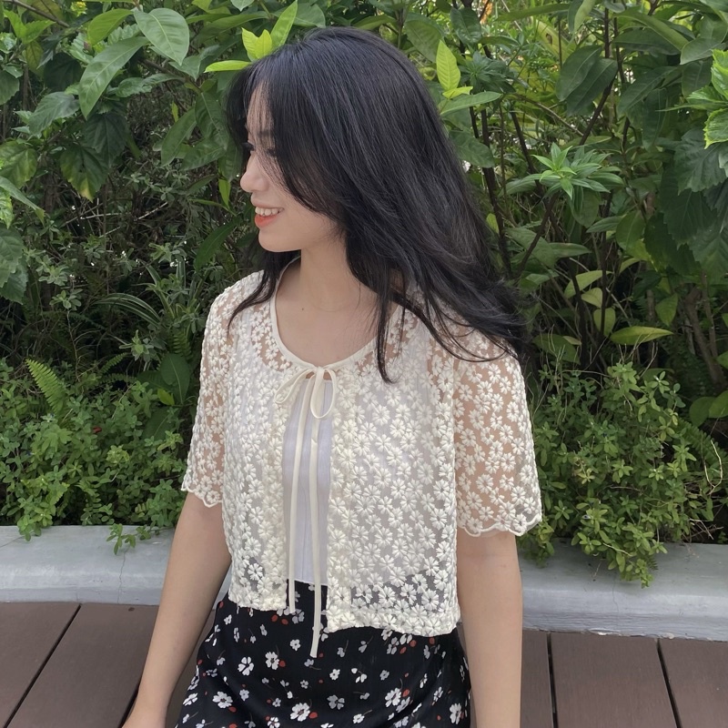 [Borecole] Manu Cardigan - hoa nhỏ, voan hàn mịn
