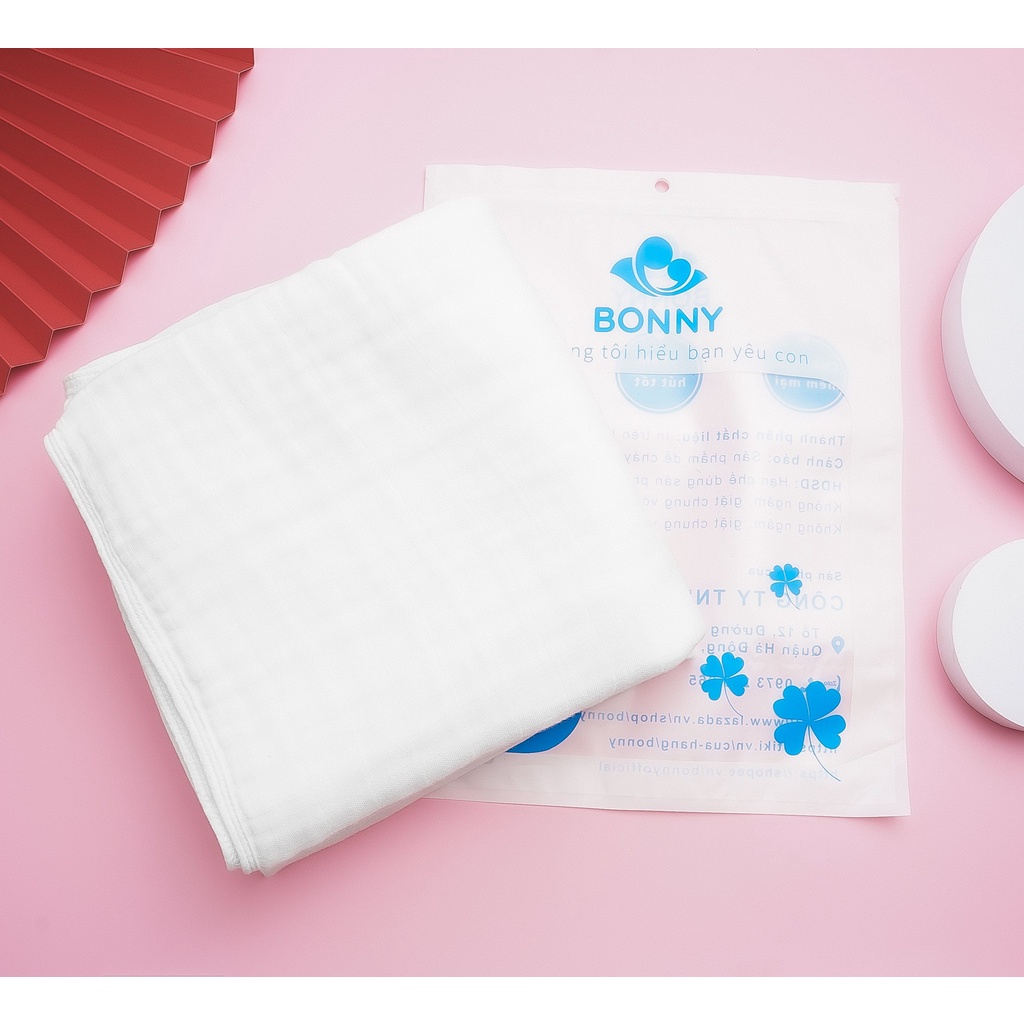 Ảnh Khăn Tắm Sợi Tre 4 Lớp Bonny Mềm Và Thấm Hút Cho Bé 3