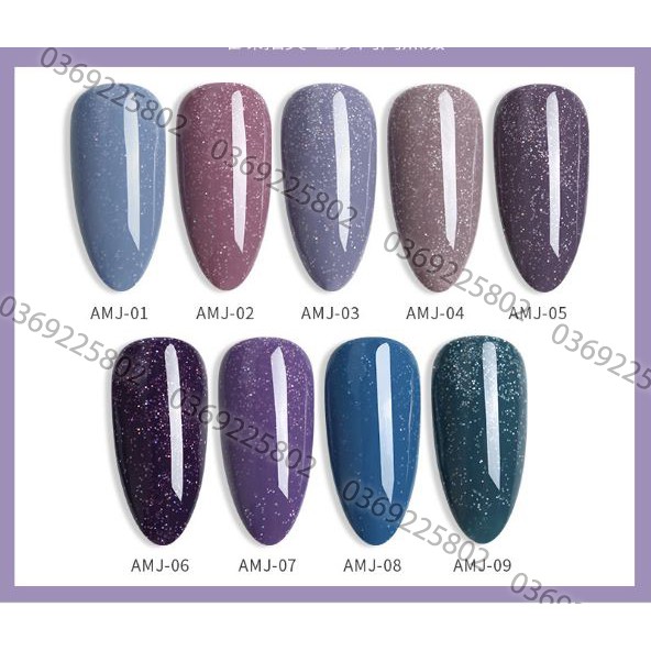SET SƠN gel NHŨ GIẢ BỘT mã AMJ 9 chai đỏ nhọn 15ml siêu HOT siêu xịn