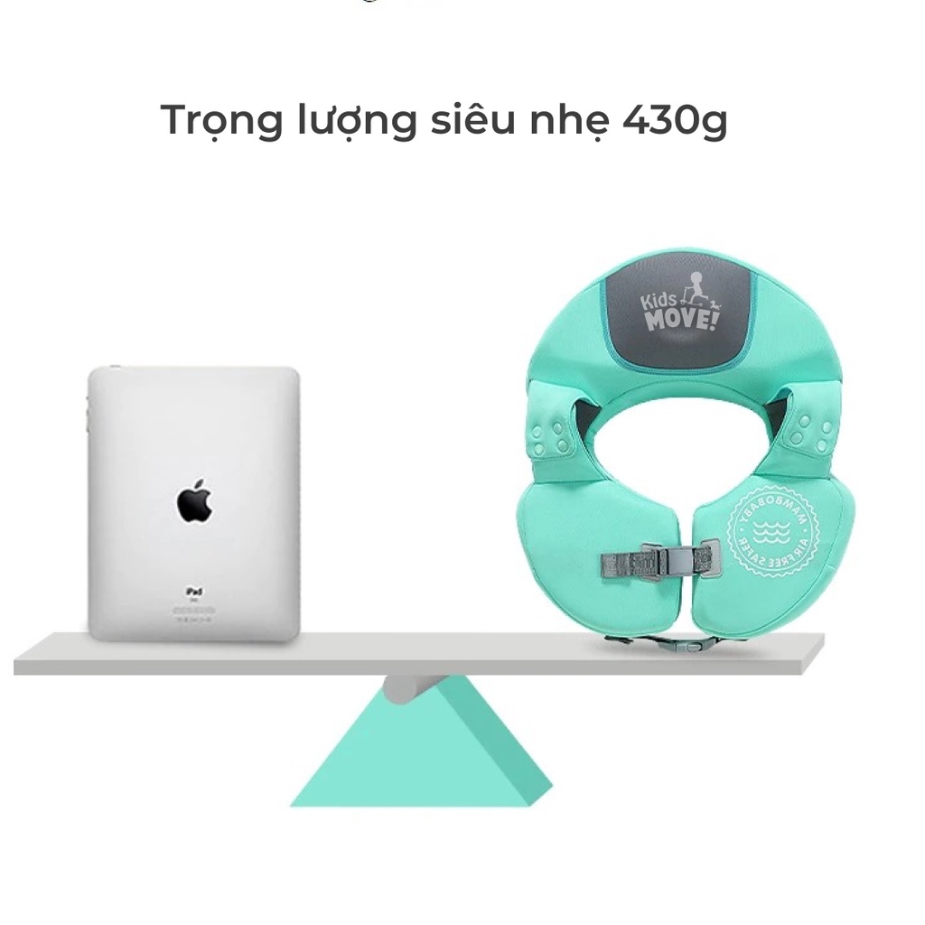 Ảnh Phao bơi luồn tay Mambobaby cho bé 1 2 3 4 tuổi không bơm hơi, chống lật, có mái che hàng chính hãng 4