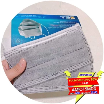 Combo 6 hộp Khẩu Trang Than Hoạt Tính 4 lớp AMI ( 50 chiếc 1 hộp)