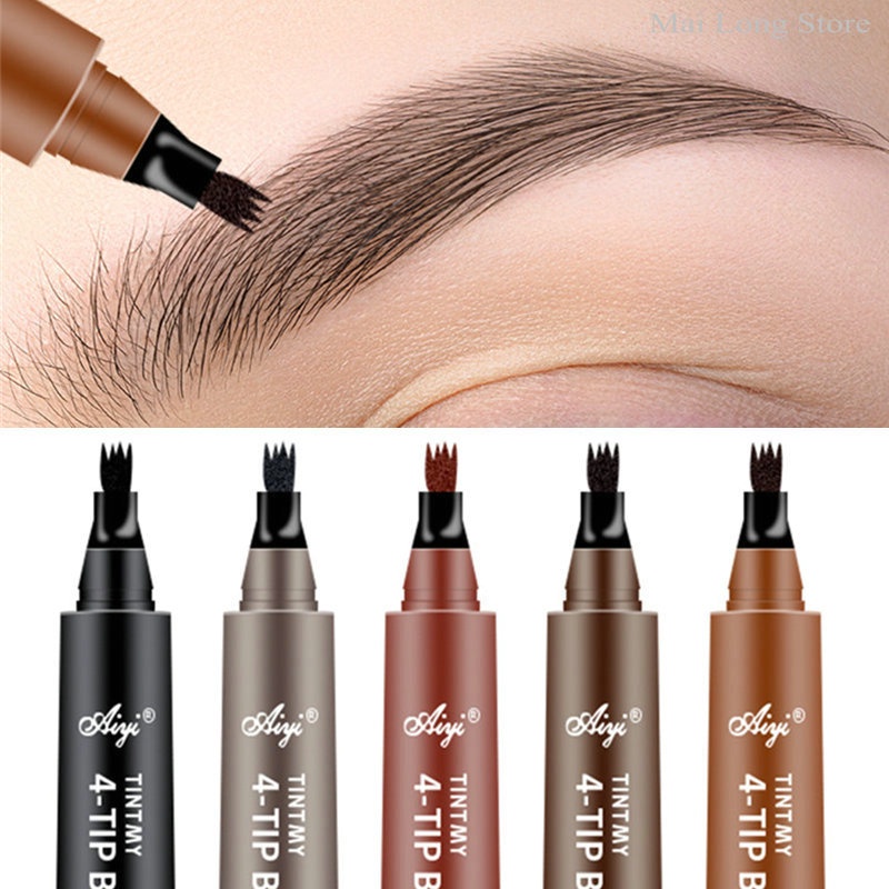 Bút kẻ lông mày 3d dạng lỏng chống thấm nước/chống mồ hôi siêu lì màu sắc tùy chọn