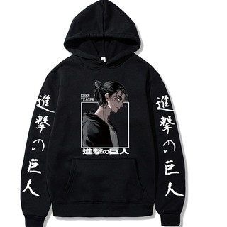 Áo Hoodie Tấn Công Titan Eren Yeager Anime In Hoodie Tay Dài Hip Hop Unisex Nỉ Nam Nữ Dạo Phố