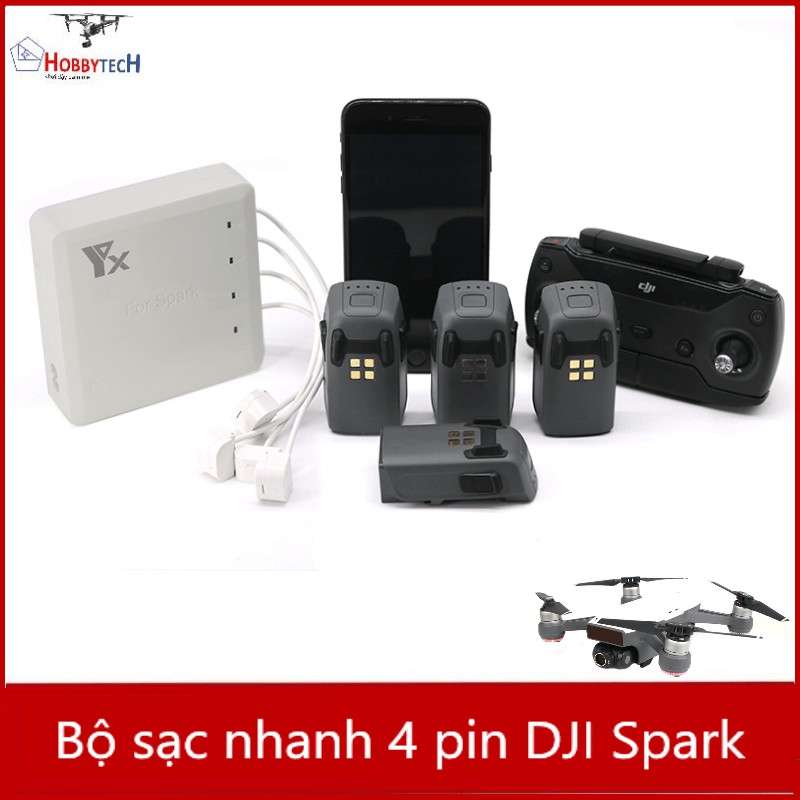 Bộ sạc nhanh 4 pin Spark - BH 6 tháng, đổi mới 7 ngày - Phụ kiện flycam ...
