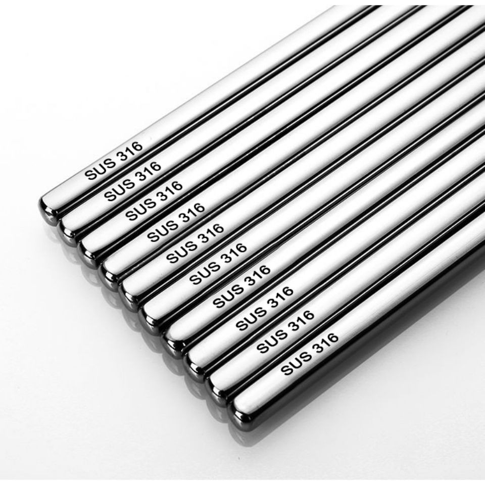 Đũa inox 316 gia đình chống trơn trượt và bỏng Bộ đồ ăn 304 cao cấp ...