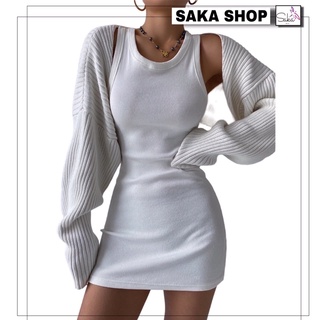 Đầm ôm body nữ ba lỗ cơ bản hai màu trắng đen vải dày