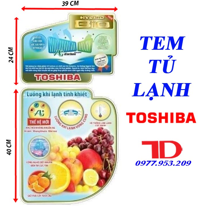 Miếng dán tủ lạnh TOSHIBA, tem dán trang trí tủ lạnh TOSHIBA mẫu 4 ...