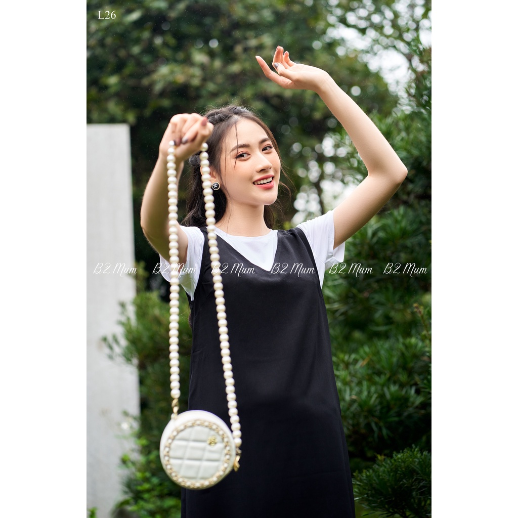 Yếm bầu công sở xuông trơn (giá Yếm chưa bao gồm áo) có thể mix đa dạng với áo trong L26  B2 Mum