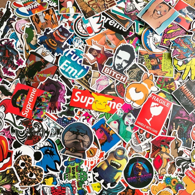 Sticker Nhám ko thấm nước dán Nón BH, laptop, vali, xe,.... ( giao hình ...