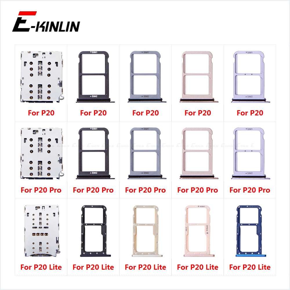 Thẻ Sim / Khay Thẻ Micro SD Ổ Cắm Giá Đỡ Khe Cắm Hộp Đựng Đầu Nối Adapter Đầu Đọc Cho HuaWei P20 Pro Lite Thay Thế Các Bộ Phận