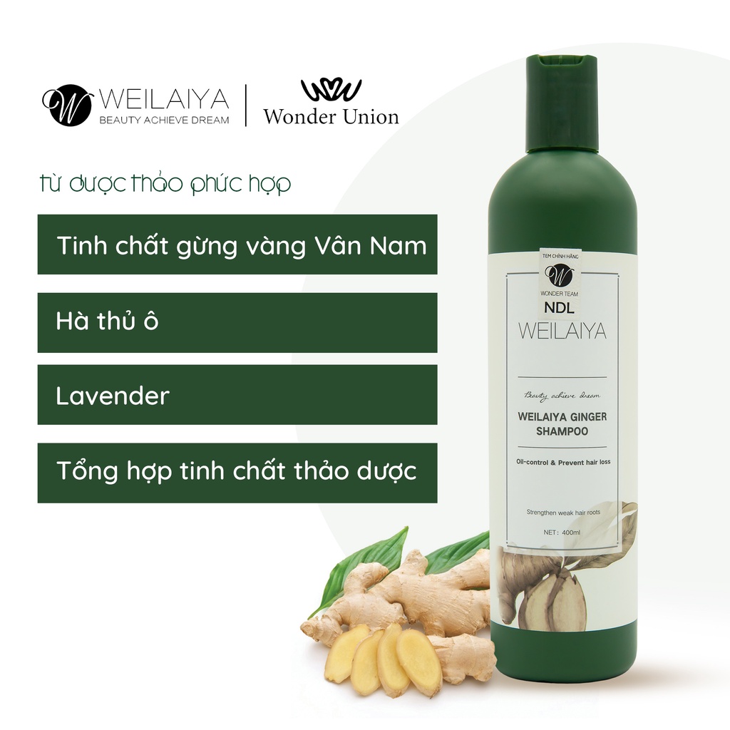 Mô tả Dầu gội gừng trắng ngăn rụng và kích mọc tóc Weilaiya Ginger Shampoo 400ml - 3