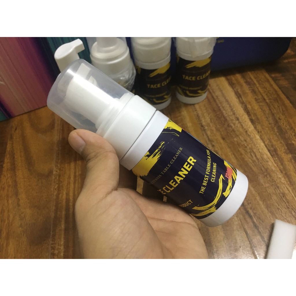 [Xỉ, lẻ, CTV] Chai vệ sinh mặt vợt dạng bọt Tace cleaner [Tặng kèm mút lau E-lian xanh]
