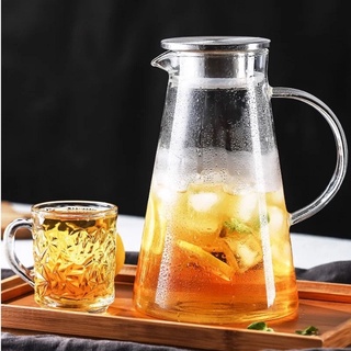 Bình thủy tinh chịu nhiệt có nắp lọc trà inox 1.8 L cao cấp