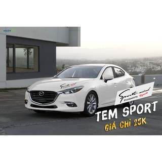 Tem dán Sport mind prodeced by Sports xe hơi ô tô đầy đủ màu sắc