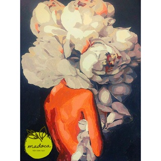 Tranh tô màu theo số hóa có khung 40x50cm Cô gái hoa và chú chim T600