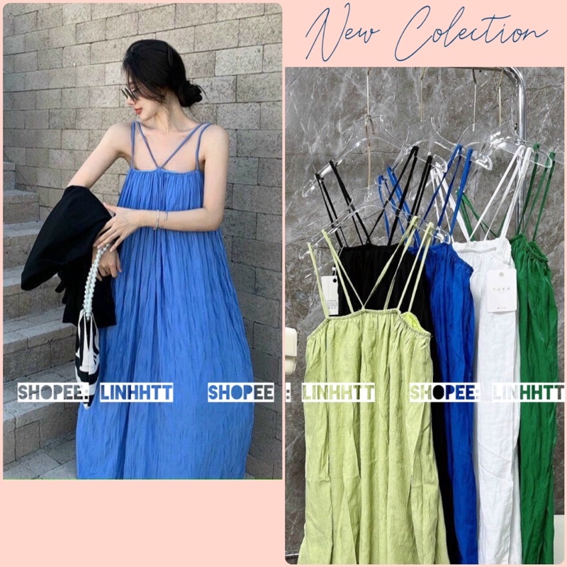VÁY MAXI ĐŨI LỤA DÂY CHÉO 2 LỚP FORM RỘNG ULZZANG ĐẦM BẦU BON CHEN ...