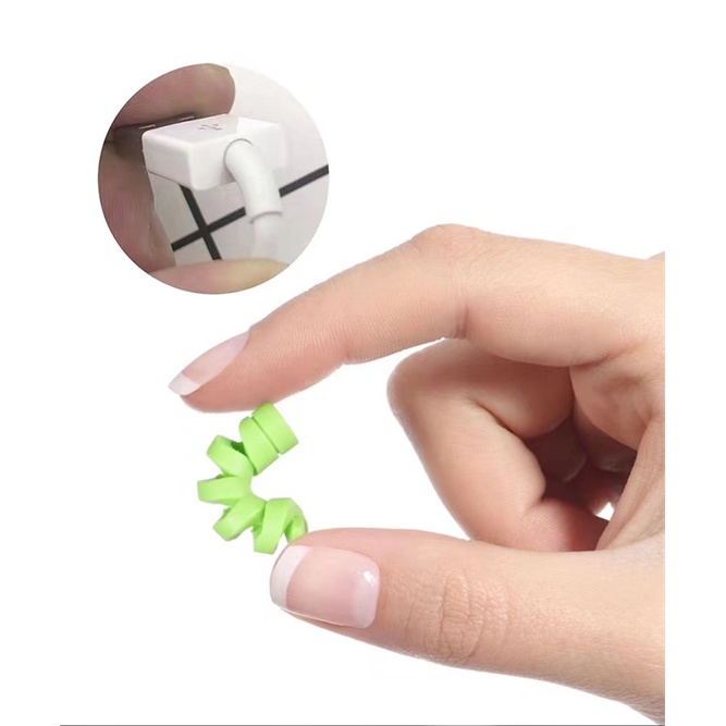 Thích hợp cho cáp dữ liệu xoắn ốc Iphone / Android Bộ sạc tay áo bảo vệ sáng tạo / Cuộn dây tai nghe