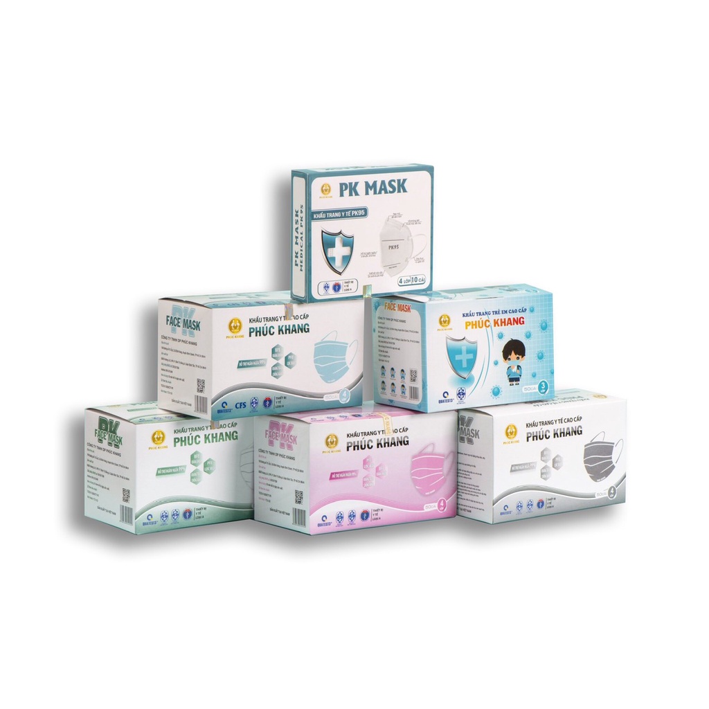 Ảnh Khẩu trang y tế cao cấp 4 lớp PHÚC KHANG màu xám đạt chuẩn y tế - MEDICAL 4
