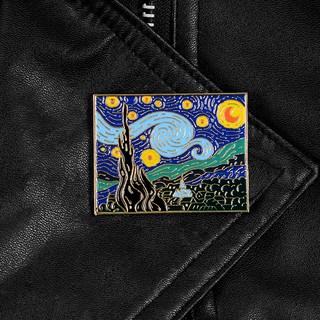 Ghim Cài Áo Họa Tiết Tranh Sơn Dầu Vincent Van Gogh Thời Trang