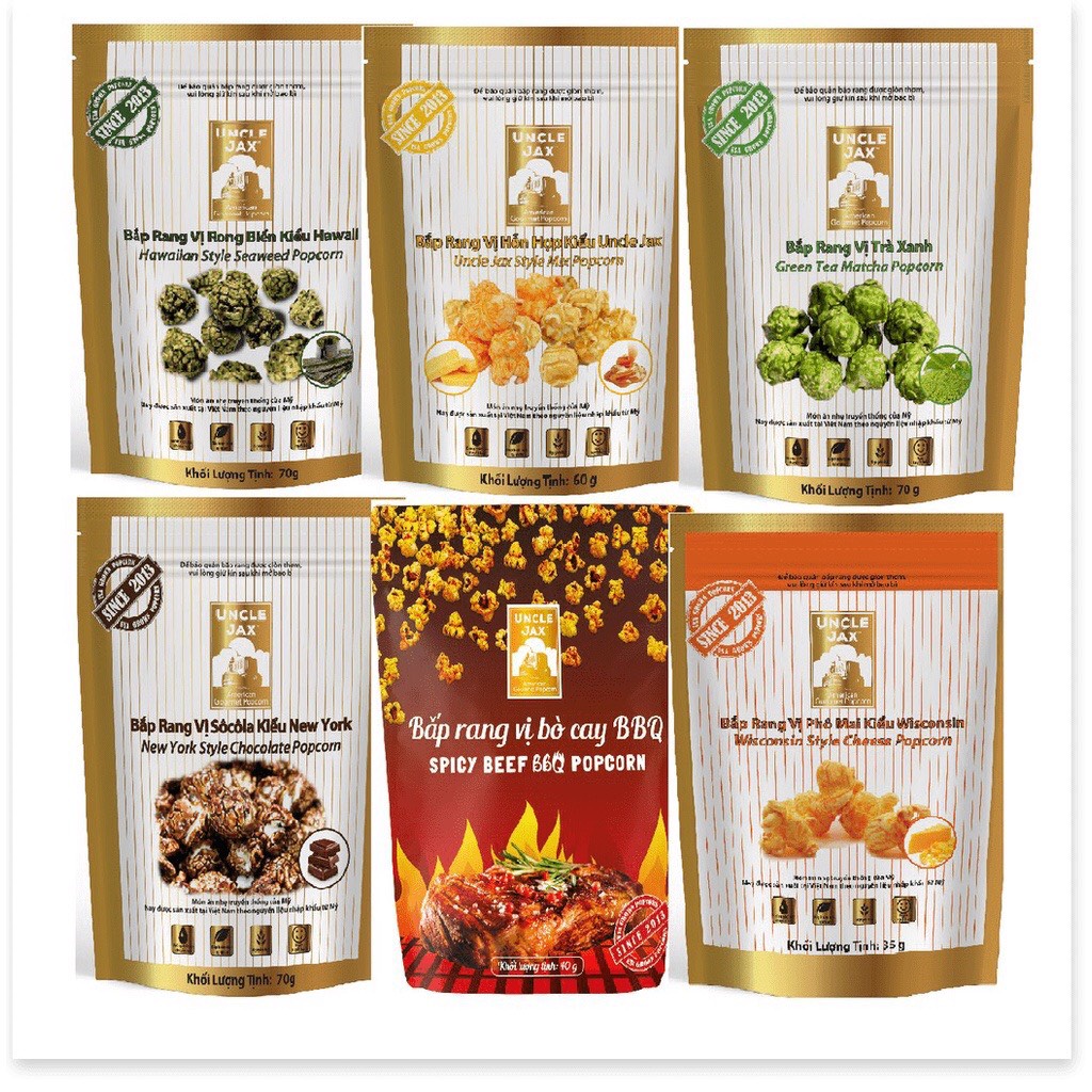 Combo 5 gói Bắp Rang Bơ UncleJax Đủ Vị | Shopee Việt Nam