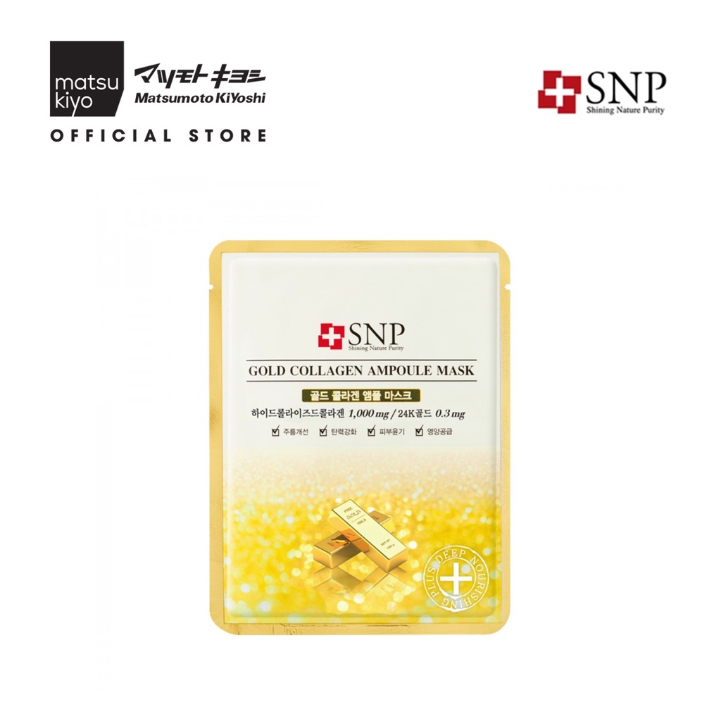Mặt nạ tinh chất SNP 25ml Matsukiyo - Collagen vàng/Kim cương/Tổ yến/Ngọc trai đen/Than hoạt tính/Ngọc bích