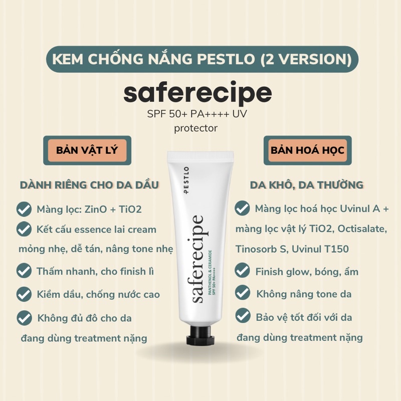 Product image Kem chống nắng PESTLO Safe Recipe Sun Essence SPF50 PA++++ 50ml 3