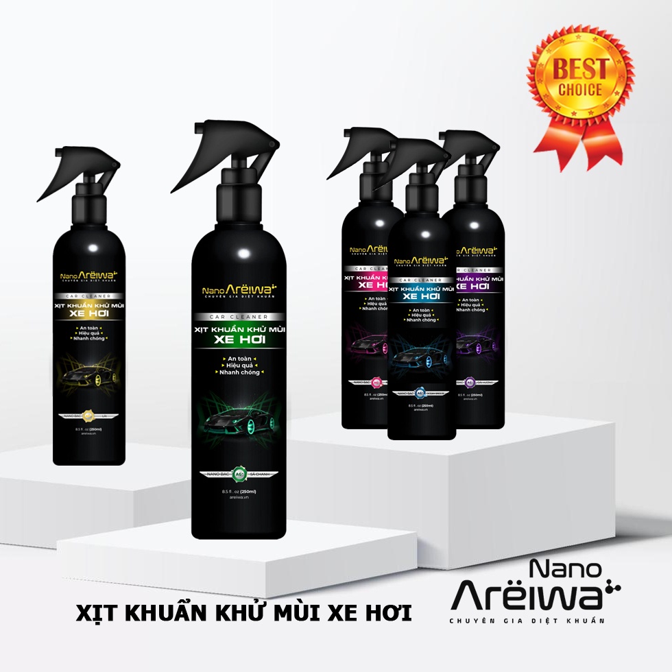 Chai Vệ sinh - Xịt Khuẩn - Khử Mùi Xe Hơi ô tô Nano Areiwa x Vệ sinh nội thất ô tô X Không hóa chất x Hàng chính hãng