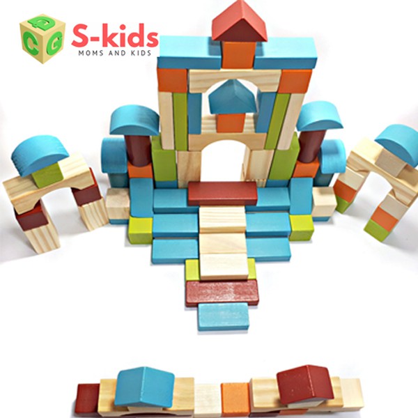 Ảnh Đồ chơi thông minh cho bé S-Kids, Bộ xếp hình khối xây dựng 100 chi tiết bằng gỗ. 3