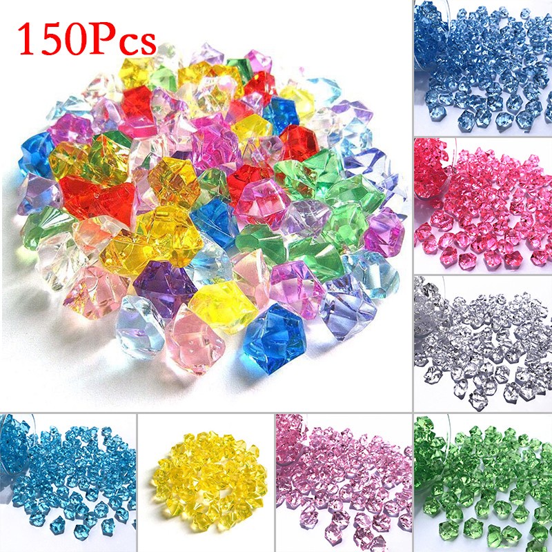 Set 150 viên đá acrylic nhiều màu sắc trang trí cây cảnh tiện dụng