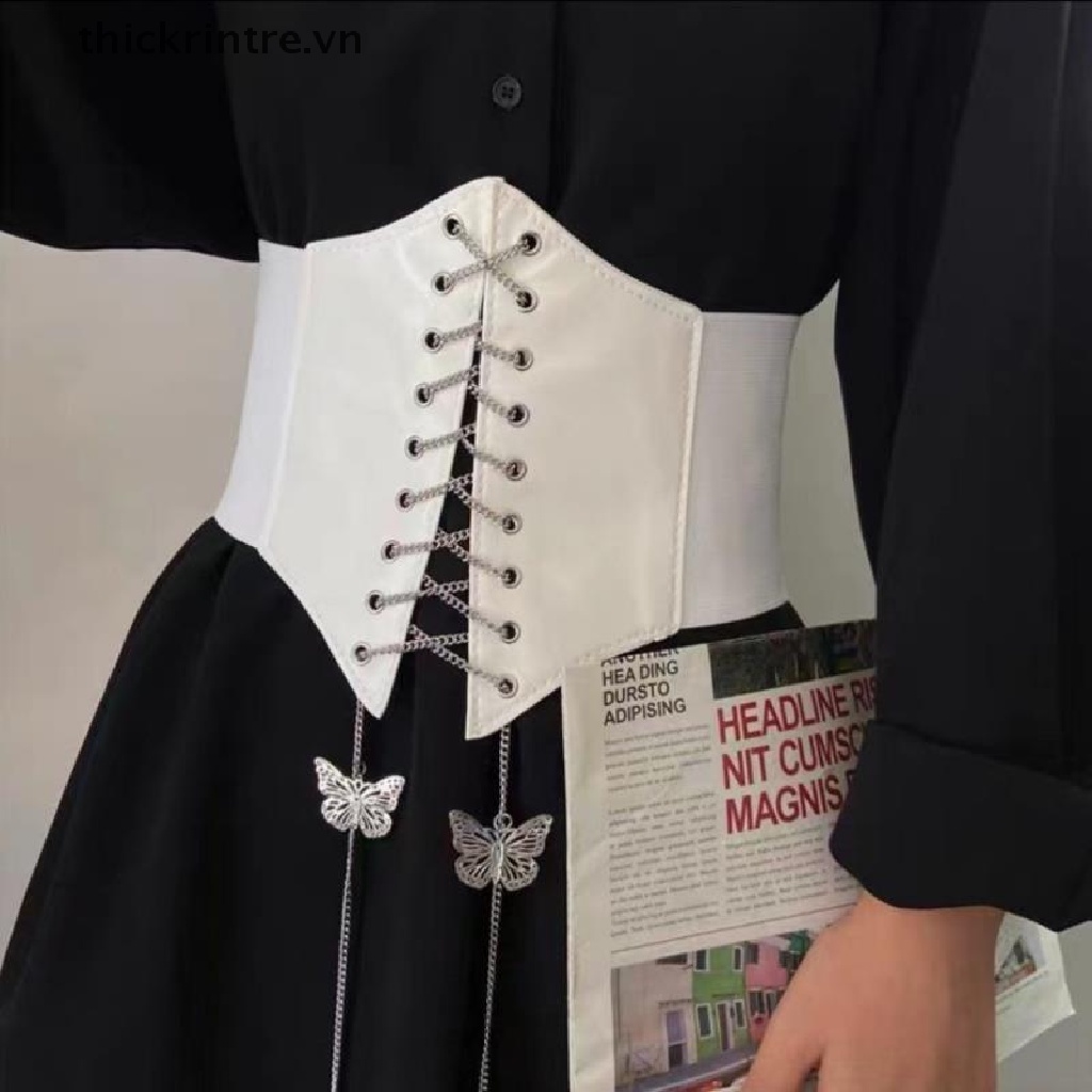 THI Nữ Gợi Cảm Corset Underbust Gothic Dây Xích Curve Shaper Dây Đeo Giảm Béo