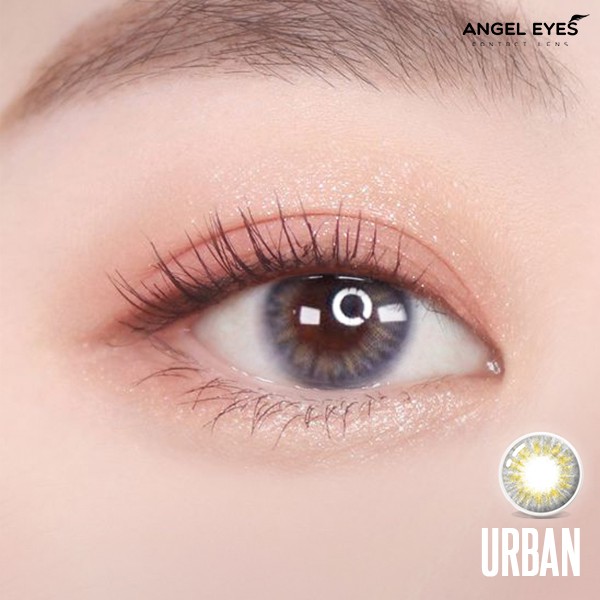 Lens xám tây tự nhiên có độ cận từ 0-6 Urban Chic Angel Eyes dòng kính áp tròng Silicone Hydrogel đường kính 13.8mm