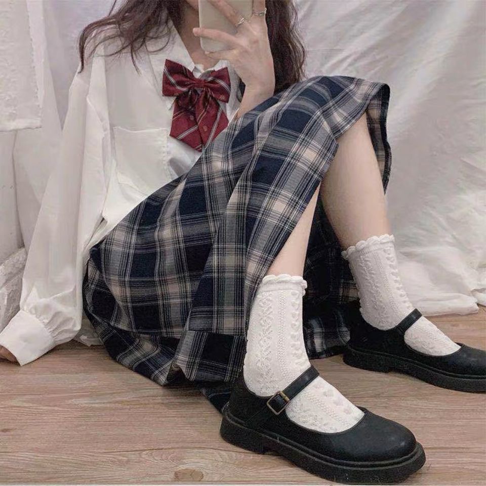 🔥🌈 Tất Màu Trơn Tất Giữa Tất Phong Cách Preppy Nhật Bản Dễ Thương Thoáng Khí Kháng Khuẩn jk lolita Tất Nữ Mỏng