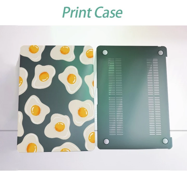 Vỏ máy tính xách tay Funny Fried Eggs có bàn phím cho MacBook mới nhất 2021 Pro 14 inch Pro 16 inch A2442 A2485 M1 Pro Max Air 13 Case 2020 A1932 A2179 A2337 Touch iD Pro 13 inch A2338 A2251 A2289