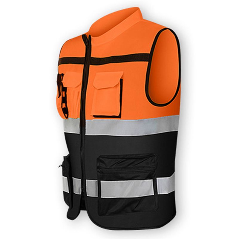 Multi-pockets  Visibility  Front Safety Vest with Reflective Strips