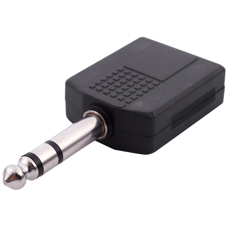 Mono 6.35mm Nam Cắm Sang Dual 6.35mm Nữ Ổ Cắm Bộ Chia Adapter Kết Nối