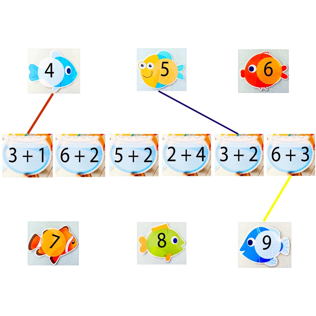 Combo 6 Bể Cá & 6 Con Cá - Đồ Dùng Dạy Học MIKI
