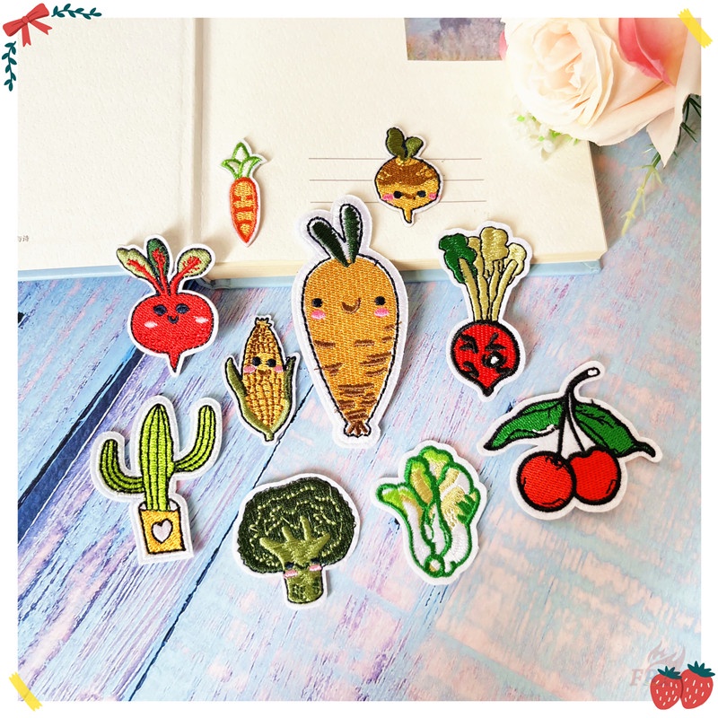 Miếng Dán Ủi Hình Củ Cải / Cà Rốt / Rau Củ / Cải Bắp / Cây Xương Rồng ...