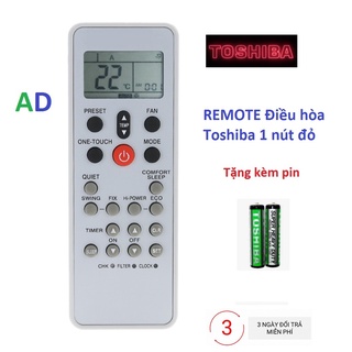 ĐIỀU KHIỂN ĐIỀU HÒA TOSHIBA WC-L03SE loại 1 nút đỏ-Tặng kèm pin - REMOTE Toshiba WC-L03Se