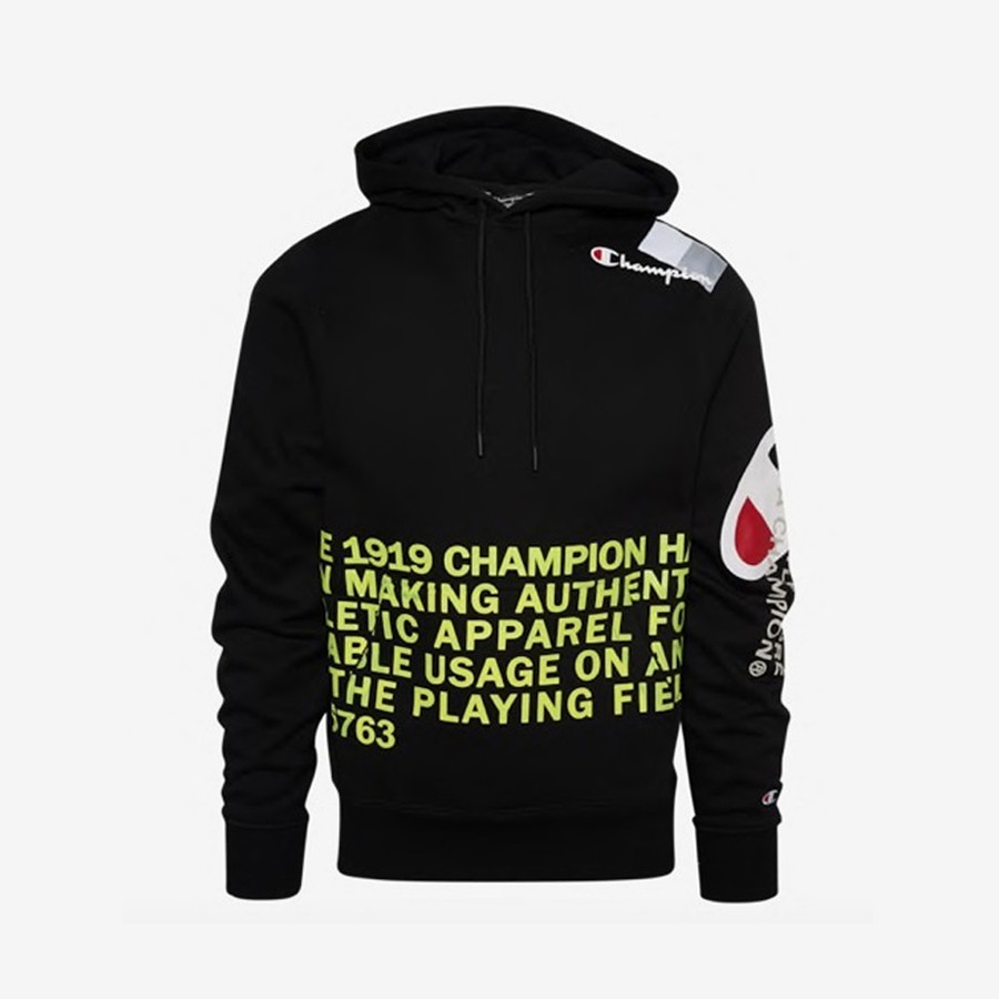 Champion super fleece behind the label hoodie blac sale