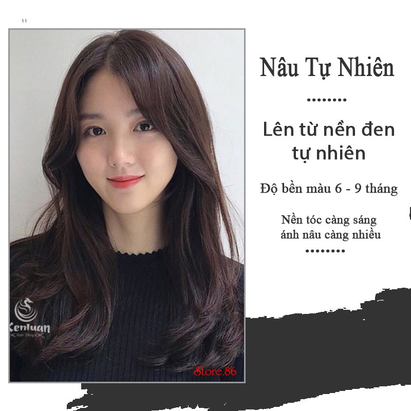 Thuốc nhuộm tóc màu NÂU TỰ NHIÊN 100ml lên màu chuẩn tone