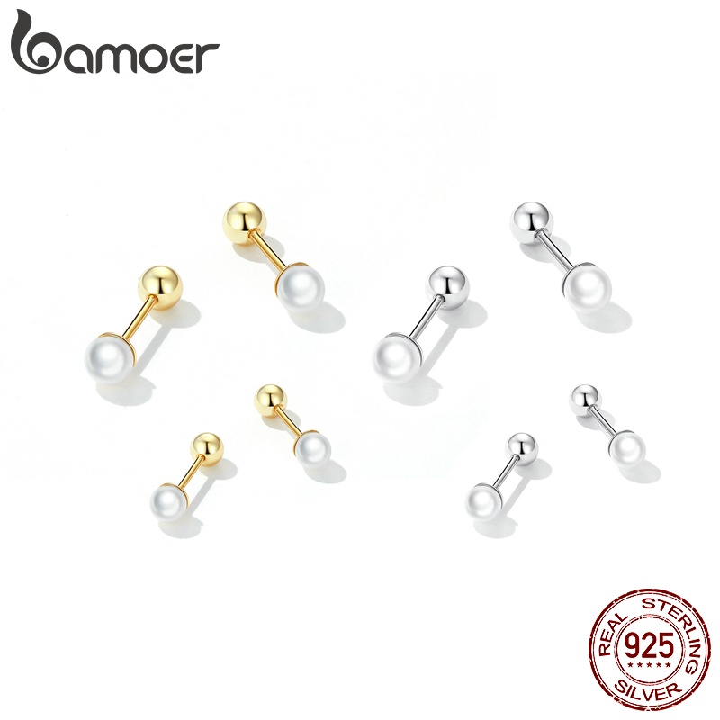 Bamoer Bông Tai Vỏ Sò bạc 925 Thanh Lịch