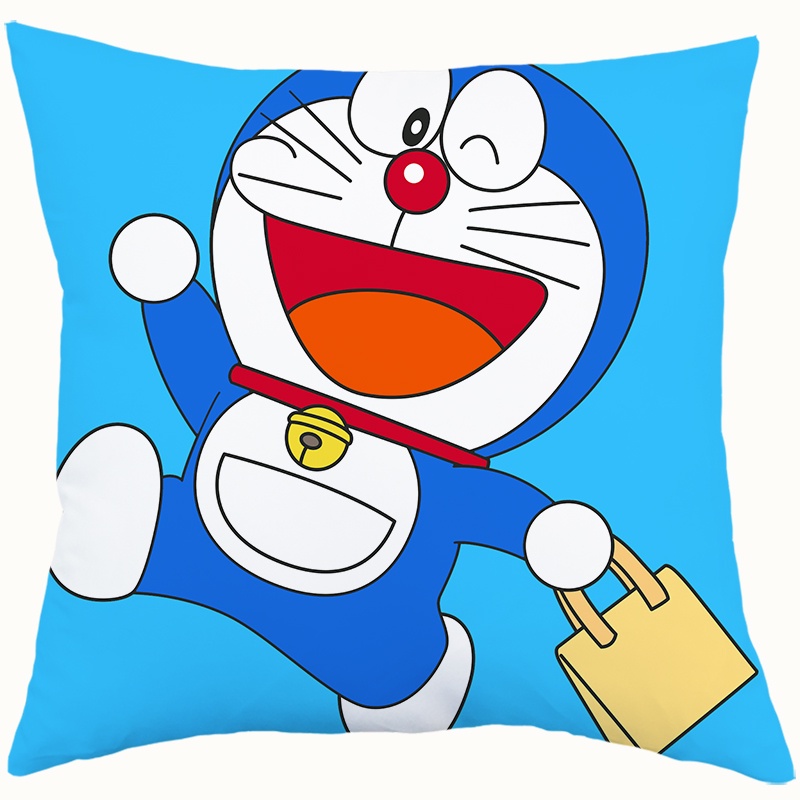 Áo gối vuông in hình Doraemon đáng yêu