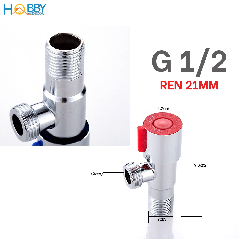 Combo 2 van nóng lạnh xanh đỏ cho sen vòi inox 304 Hobby home decor CNTXD