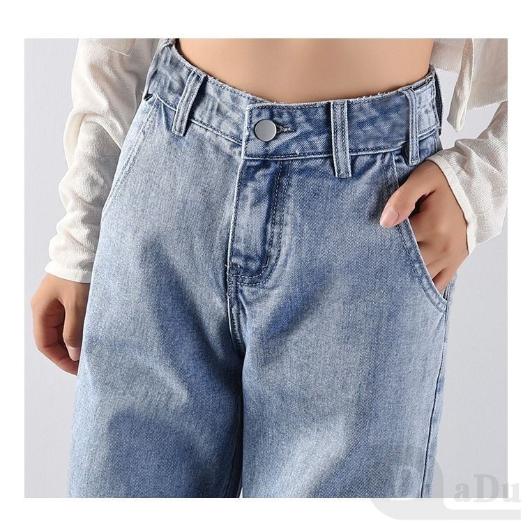 Ảnh Daduhey Quần Jean Nữ Ống Rộng Cạp Cao Cá Tính Thời Trang 4