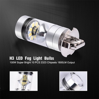 1 / 2 Đèn Pha Chống Sương Mù H3 12 / 24V 100W 1000LM Ánh Sáng Trắng 6000K Cho Ô Tô