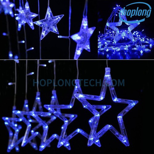 Dây đèn led nháy rèm trăng sao trang trí ngoài trời (cắm điện) | Shopee ...