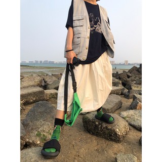 [Có sẵn] SKIRT - Váy dài vải Kaki lưng thun kèm khoá kéo Kawaii Viet Nam (2 màu)
