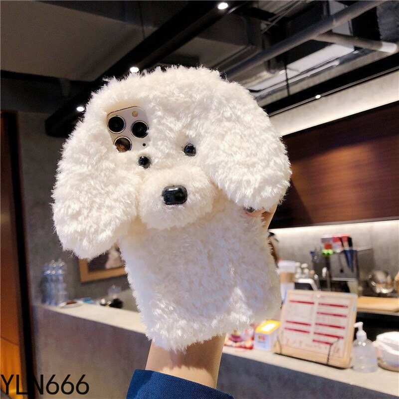 OPPO A18 A38 A17K A58 A57 A77 A78 A79 A60 A98 A95 A94 A93 A92 A72 A55 A54 A52 A16 A12 A15 A53 A33 A31 A73 A11X A3X A3PRO Ốp điện thoại sang trọng hình chú chó bông lông tơ thời trang