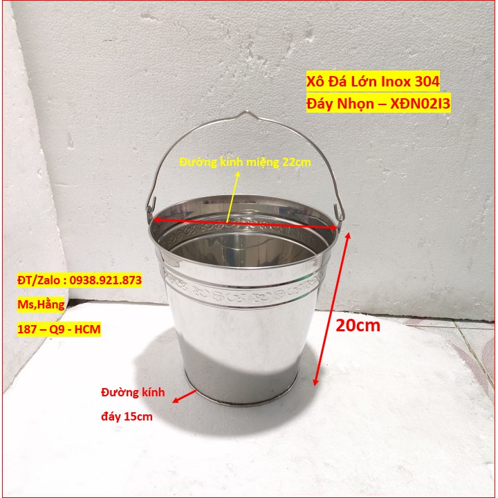 XÔ INOX CAO CẤP SUS 304 ĐÁY NHỌN CỠ VỪA- XĐN02I3 | Shopee Việt Nam